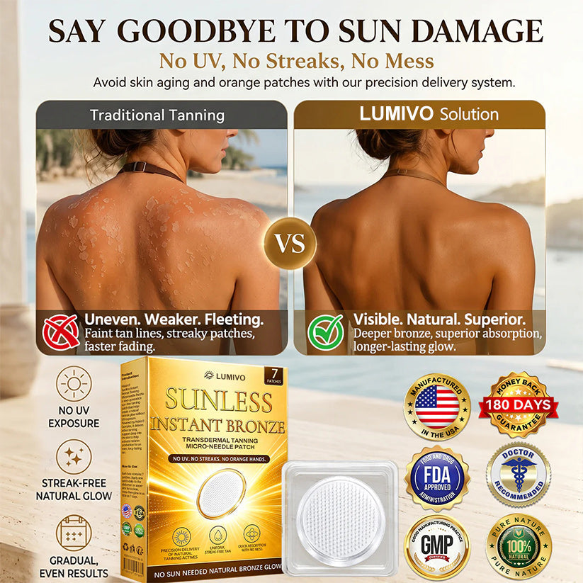 ☀️𝑶𝒇𝒇𝒊𝒄𝒊𝒂𝒍 𝑺𝒕𝒐𝒓𝒆 | ☀️ LUMIVO® 𝐒𝐮𝐧𝐥𝐞𝐬𝐬 𝐈𝐧𝐬𝐭𝐚𝐧𝐭 𝐁𝐫𝐨𝐧𝐳𝐞 𝐓𝐚𝐧𝐧𝐢𝐧𝐠 𝐌𝐢𝐜𝐫𝐨𝐧𝐞𝐞𝐝𝐥𝐞 𝐏𝐚𝐭𝐜𝐡 🇺🇸 (𝐉𝐮𝐬𝐭 𝐨𝐧𝐜𝐞 𝐚 𝐝𝐚𝐲) 𝐕𝐢𝐬𝐢𝐛𝐥𝐞 𝐁𝐫𝐨𝐧𝐳𝐞 𝐆𝐥𝐨𝐰 𝐢𝐧 𝟕 𝐃𝐚𝐲𝐬 ✅ 𝐍𝐨 𝐔𝐕, 𝐍𝐨 𝐎𝐫𝐚𝐧𝐠𝐞, 𝐍𝐨 𝐒𝐭𝐫𝐞𝐚𝐤𝐬, 𝐍𝐨 𝐃𝐇𝐀, 𝐍𝐨 𝐌𝐞𝐬𝐬.