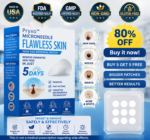 👨‍⚕️ Pryxo™ 2-in-1 Microneedle & Hydrocolloid Patch | Raised Moles,Acne,  Flat Warts & Skin Tags Remover | Improves Wrinkles, Scars & Blemishes | Invisible Pimple Patches for Face & Body